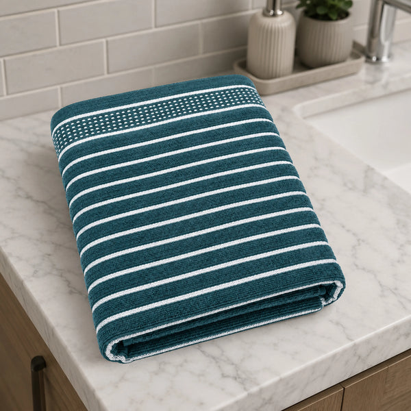 Premium Linen Bath Towel for Men & Women – Dark Teal