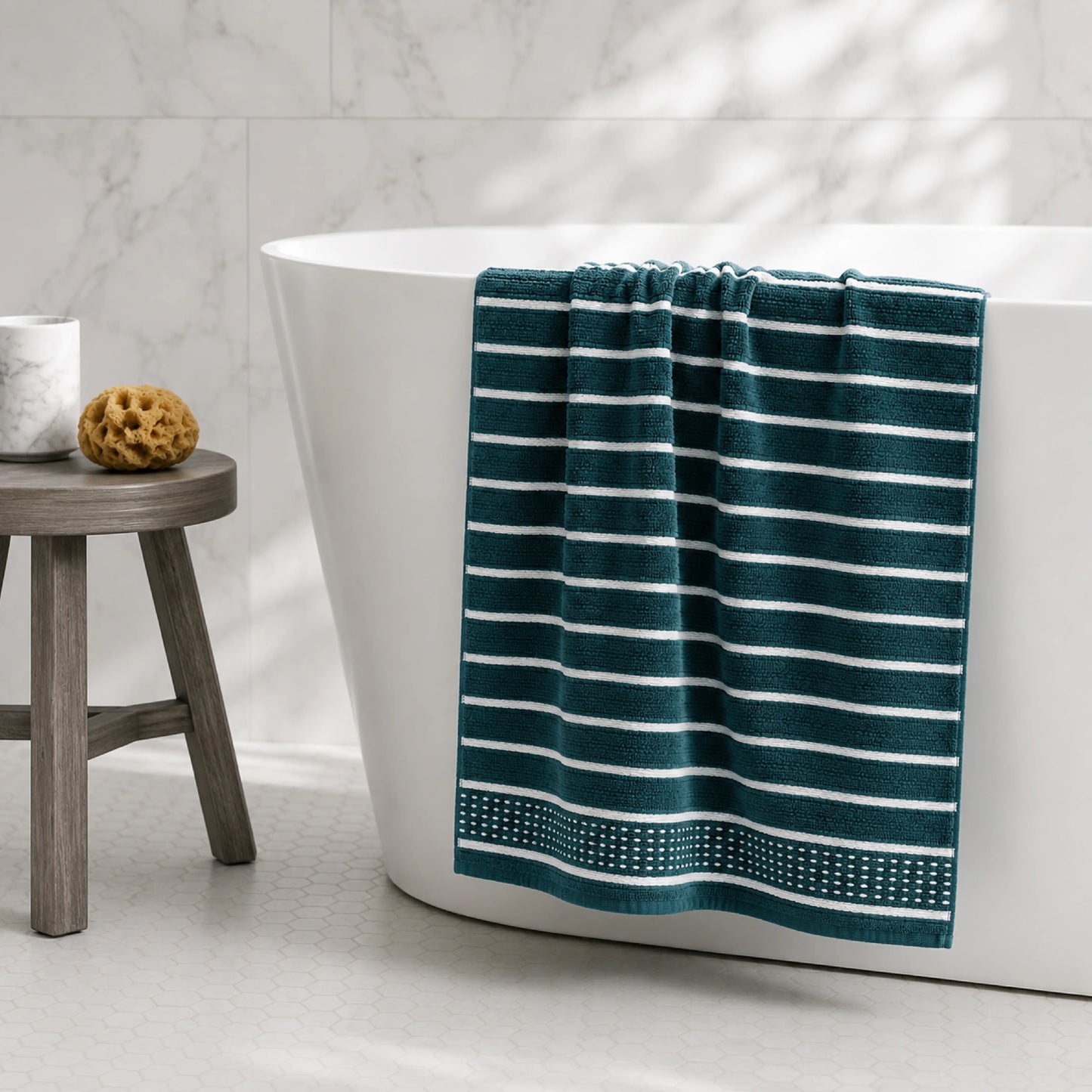 Premium Linen Bath Towel for Men & Women – Dark Teal
