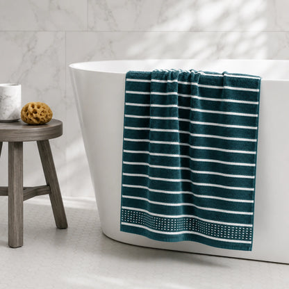 Premium Linen Bath Towel for Men & Women – Dark Teal