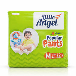 Little Angel Popular Pants Baby Diapers – Size M (5–11 kg), 72 Pieces