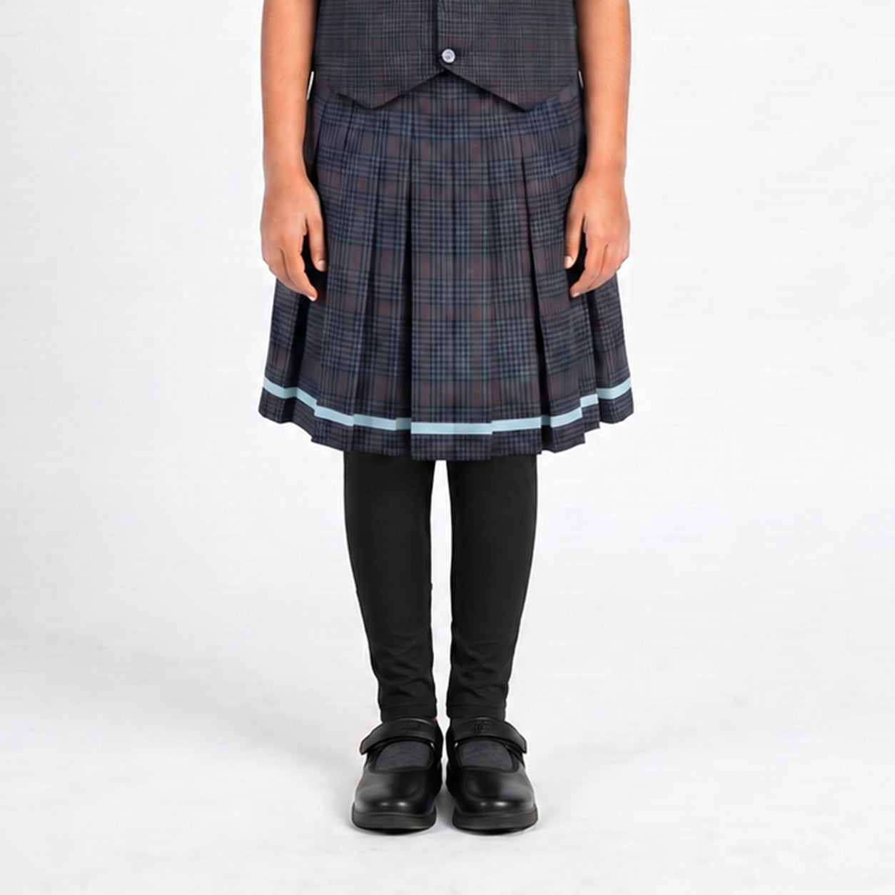 Dholakiya School Uniform Girls Checks Skirt