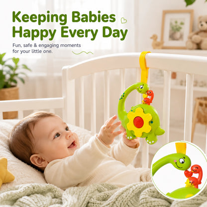Green Dinosaur Musical Hanging Toy for Baby Cradle – Light & Sound