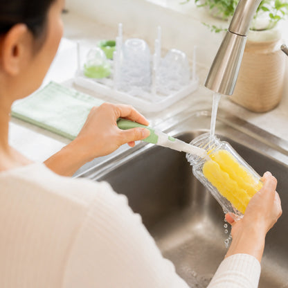 Baby Feeding Bottle Cleaning Brush Set with Straw Cleaner | BPA Free – Green