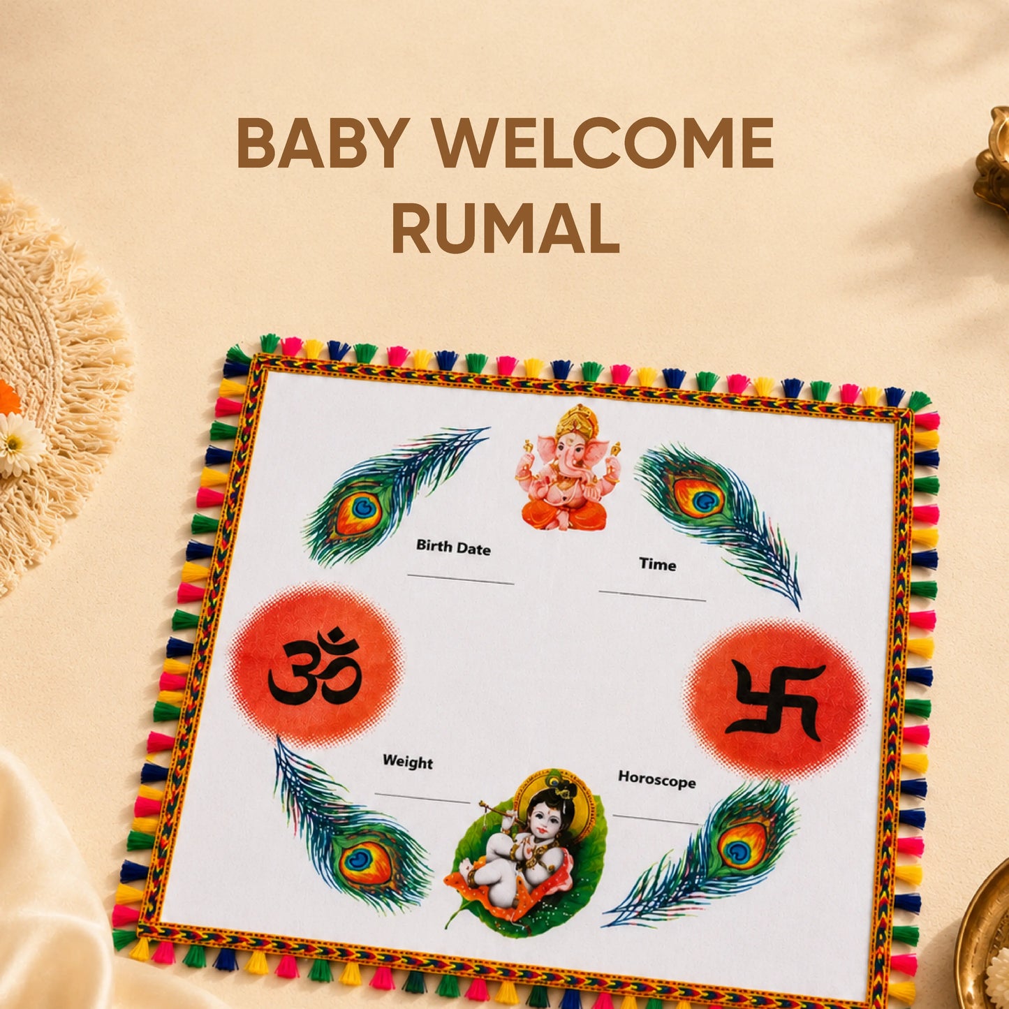 Baby Boy Krishna Look for Chhathi Ceremony Dress Set – Red