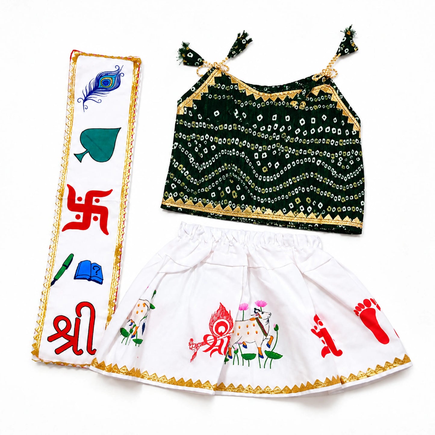 Baby Girl Chhathi Pujan Dress Set – Green
