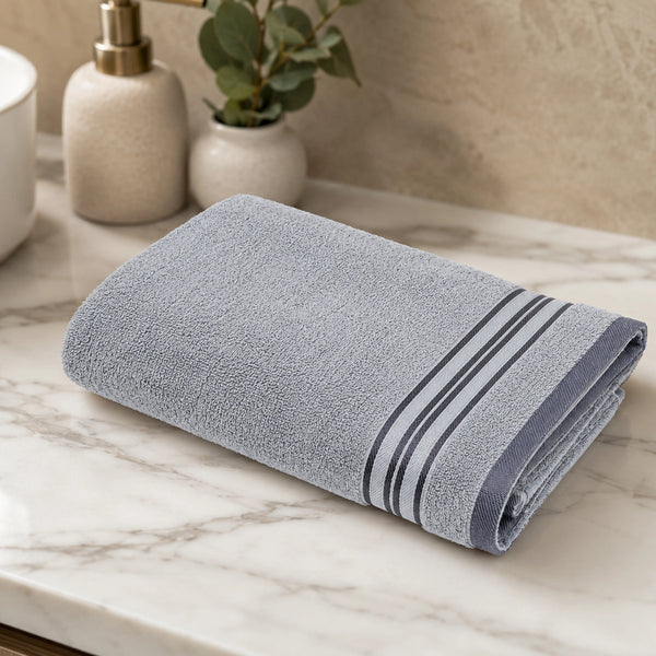 Premium Terry Cotton Bath Towel for Men & Women - Grey