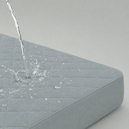 100% Waterproof Quilted Fitted Mattress Cover - Grey