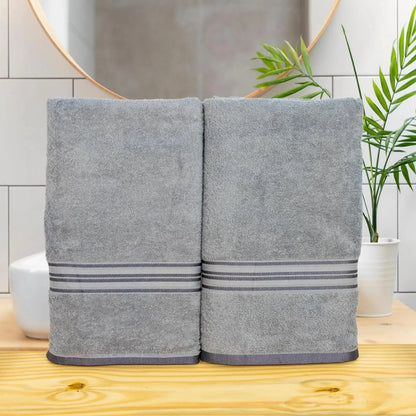 Premium Terry Cotton Bath Towel for Men & Women - Grey