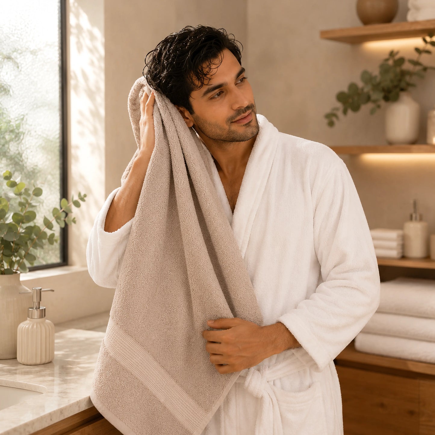 Super Absorbent Terry Cotton Bath Towel – Beige