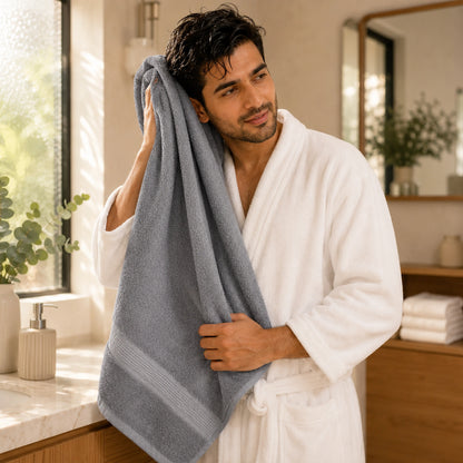 Super Absorbent Terry Cotton Bath Towel – Grey