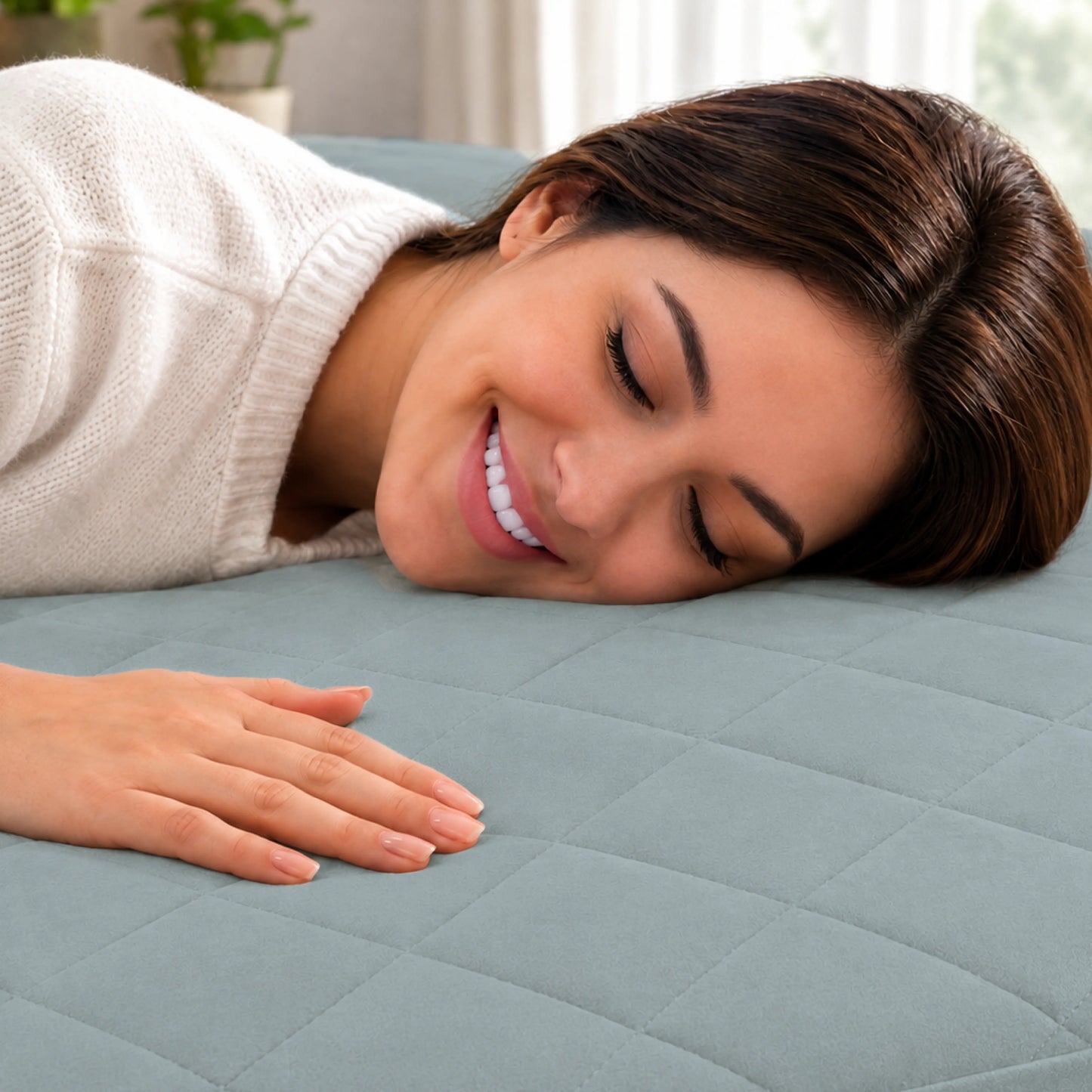 100% Waterproof Quilted Fitted Mattress Cover - Grey