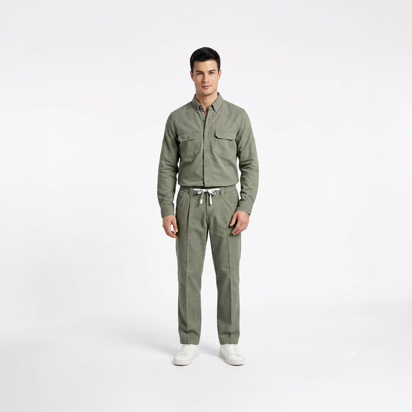 Men's Olive Brown Shirt & Pant Co-Ord Set | Full Sleeve Utility Shirt with Matching Jogger-Style Trousers | Casual Smart Outfit for Parties, Travel & Daily Wear (Copy)