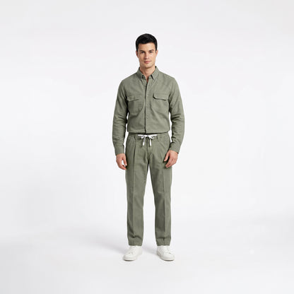 Men's Olive Brown Shirt & Pant Co-Ord Set | Full Sleeve Utility Shirt with Matching Jogger-Style Trousers | Casual Smart Outfit for Parties, Travel & Daily Wear (Copy)