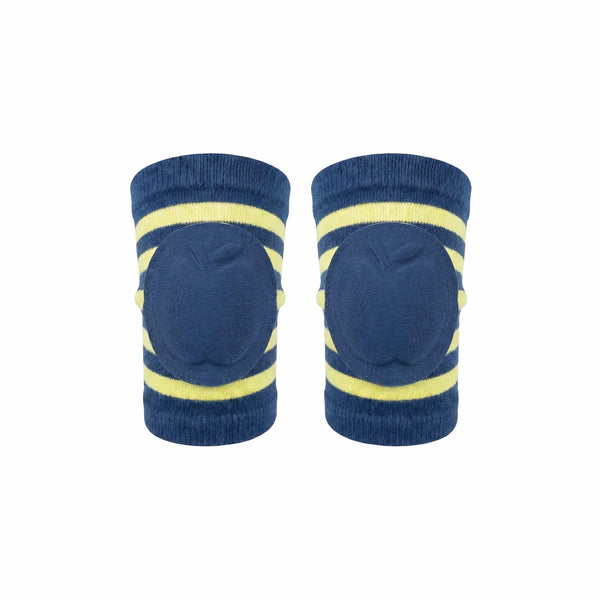 Bubzee Infant Knee Pads – Navy Blue & Yellow | Anti Slip Crawling Guard