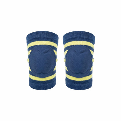 Bubzee Infant Knee Pads – Navy Blue & Yellow | Anti Slip Crawling Guard