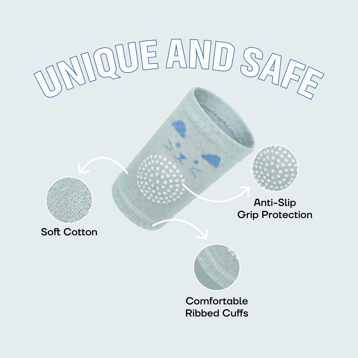 Bubzee Baby Knee Protector Pads – Mint Green | Crawling Safety Guard