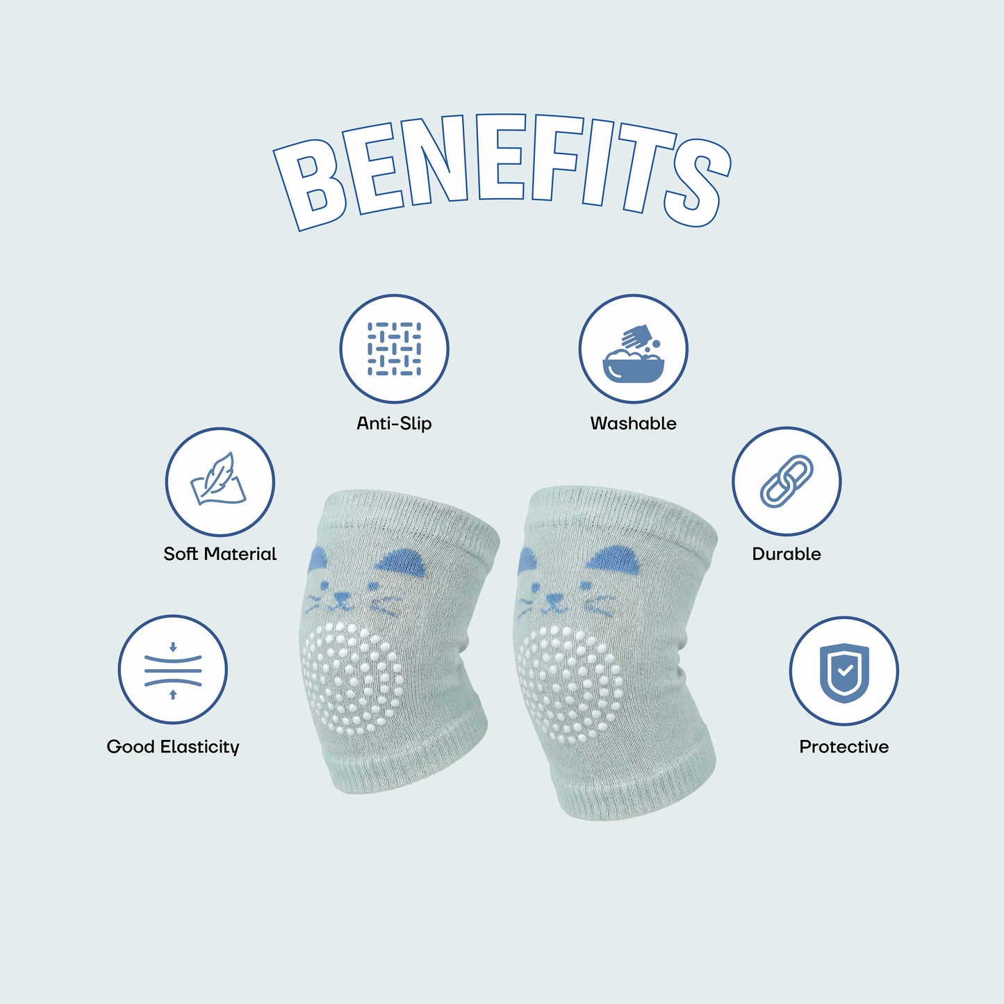 Bubzee Baby Knee Protector Pads – Mint Green | Crawling Safety Guard