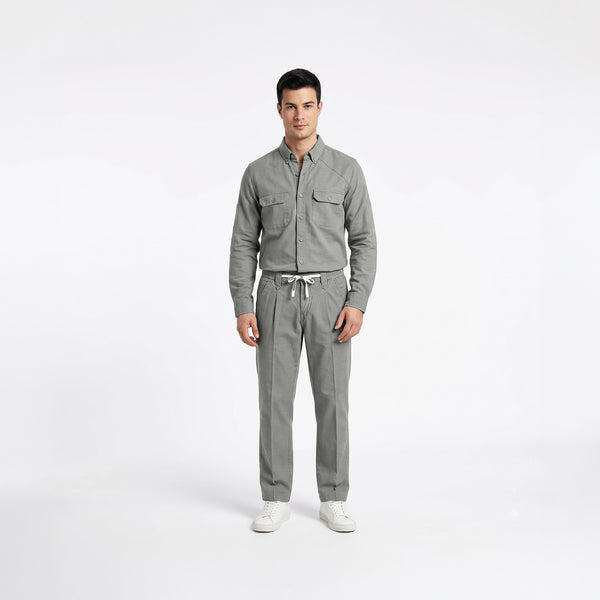Men's Soft Grey Shirt & Pant Co-Ord Set | Full Sleeve Utility Shirt with Matching Jogger-Style Trousers | Casual Smart Outfit for Parties, Travel & Daily Wear (Copy) (Copy)