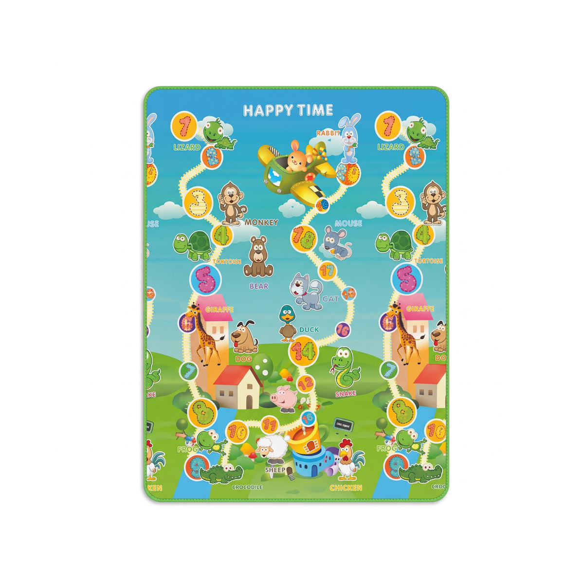 Kids Animal Printed Educational Play Mat | Colorful Number & Animal Learning Floor Mat
