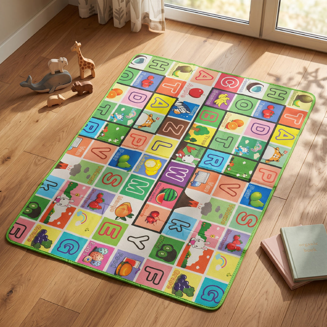 Kids Animal Printed Educational Play Mat | Colorful Number & Animal Learning Floor Mat