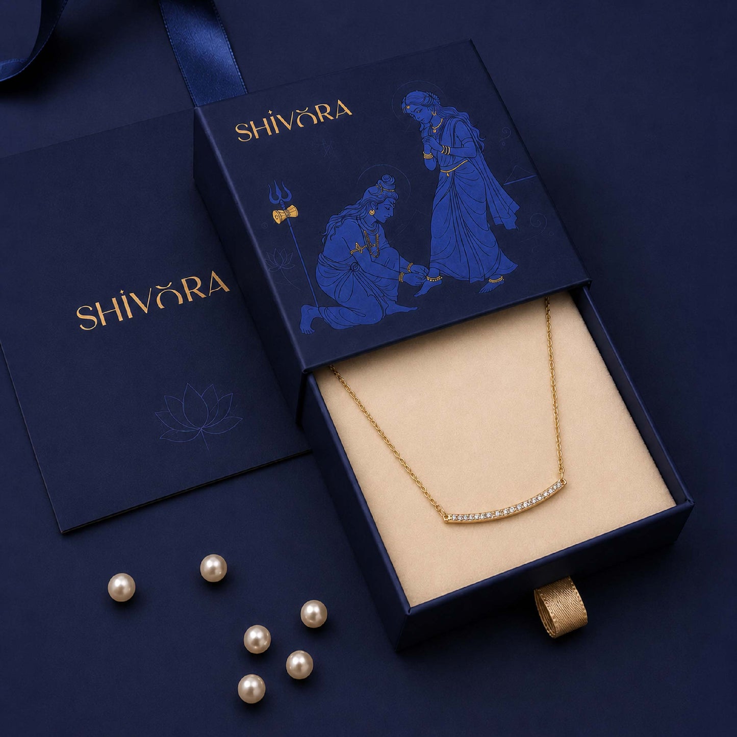 Shivora Minimal Bar Crystal Necklace