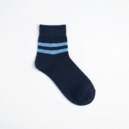 Navy Blue Striped School Socks