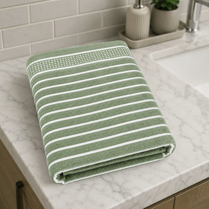 Premium Linen Bath Towel for Men & Women – Olive Green