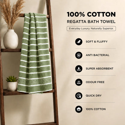 Premium Linen Bath Towel for Men & Women – Olive Green