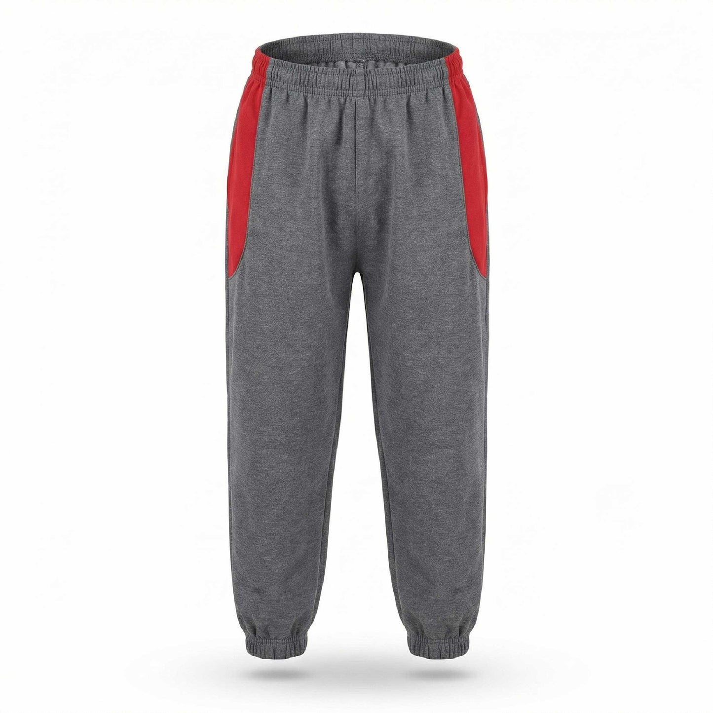 Dholakiya School Sports Uniform Track  Pant – Grey with Red strips