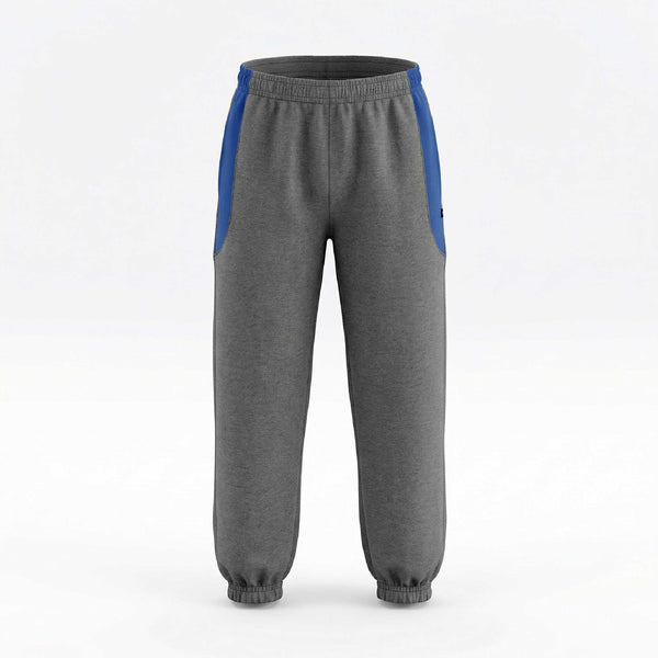 Dholakiya School Sports Uniform Track  Pant – Grey with Blue strips