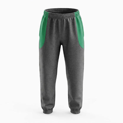 Dholakiya School Sports Uniform Track  Pant – Grey with Green strips