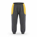 Dholakiya School Sports Uniform Track  Pant – Grey with yellow strips