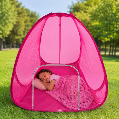 Foldable Pop-Up Mosquito Net Tent – Dark Pink