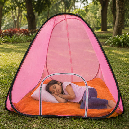 Foldable Pop-Up Mosquito Net Tent – Light Pink