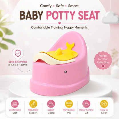 Fish Design Baby Potty Chair with Backrest – Pink