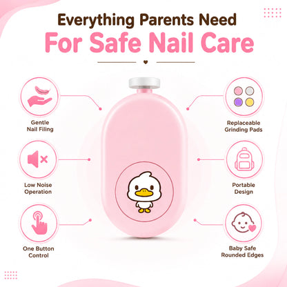 Pink Duck Electric Baby Nail Trimmer – Safe for Newborns