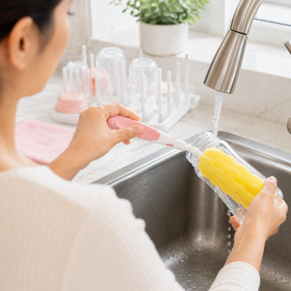 Baby Feeding Bottle Cleaning Brush Set with Straw Cleaner | BPA Free – Pink