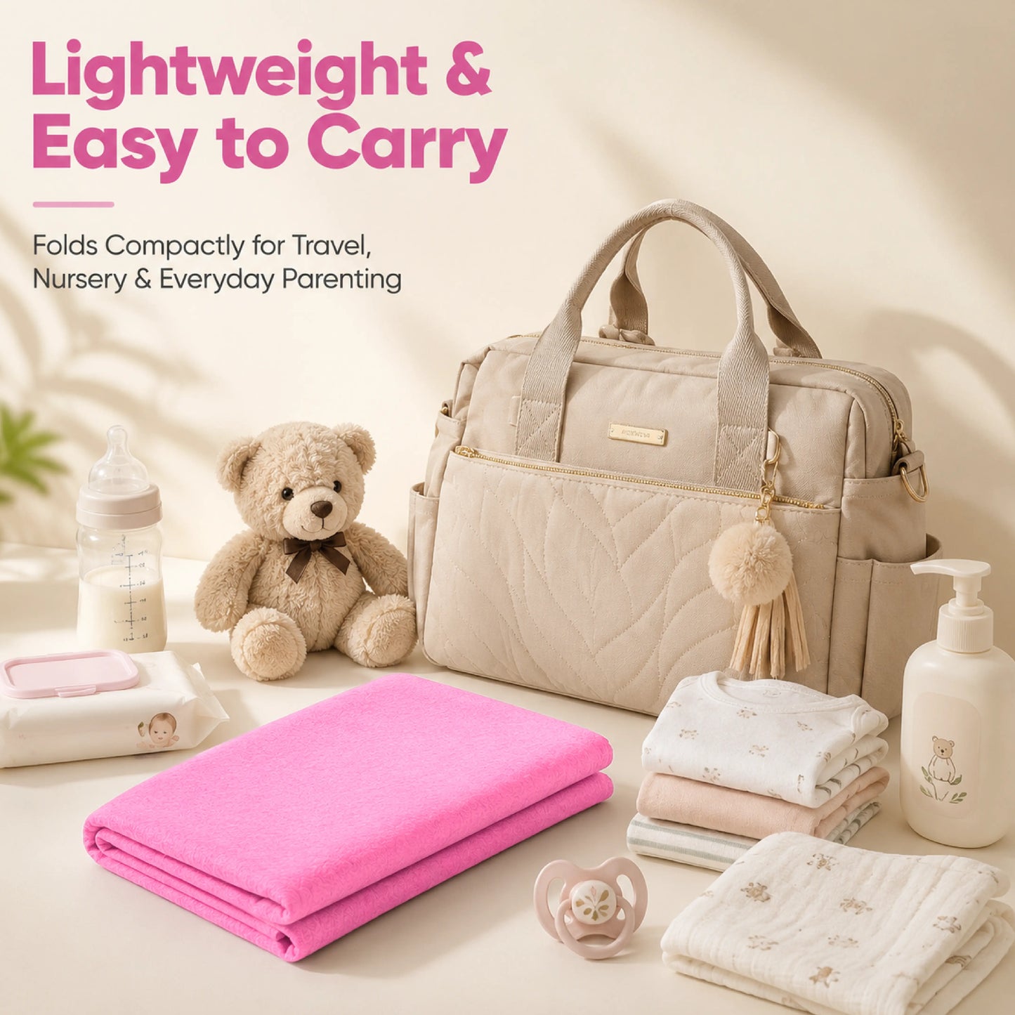 Pink Multipurpose Baby Dry Sheet – Waterproof Bed Protector Mat