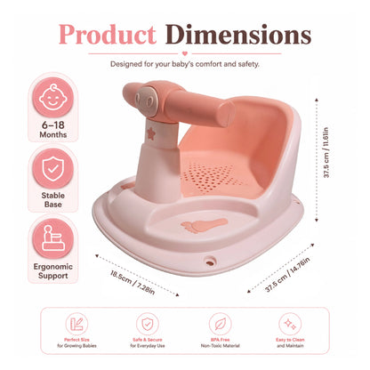 Pink Baby Bathing Seat with Back Support – Pack of 1