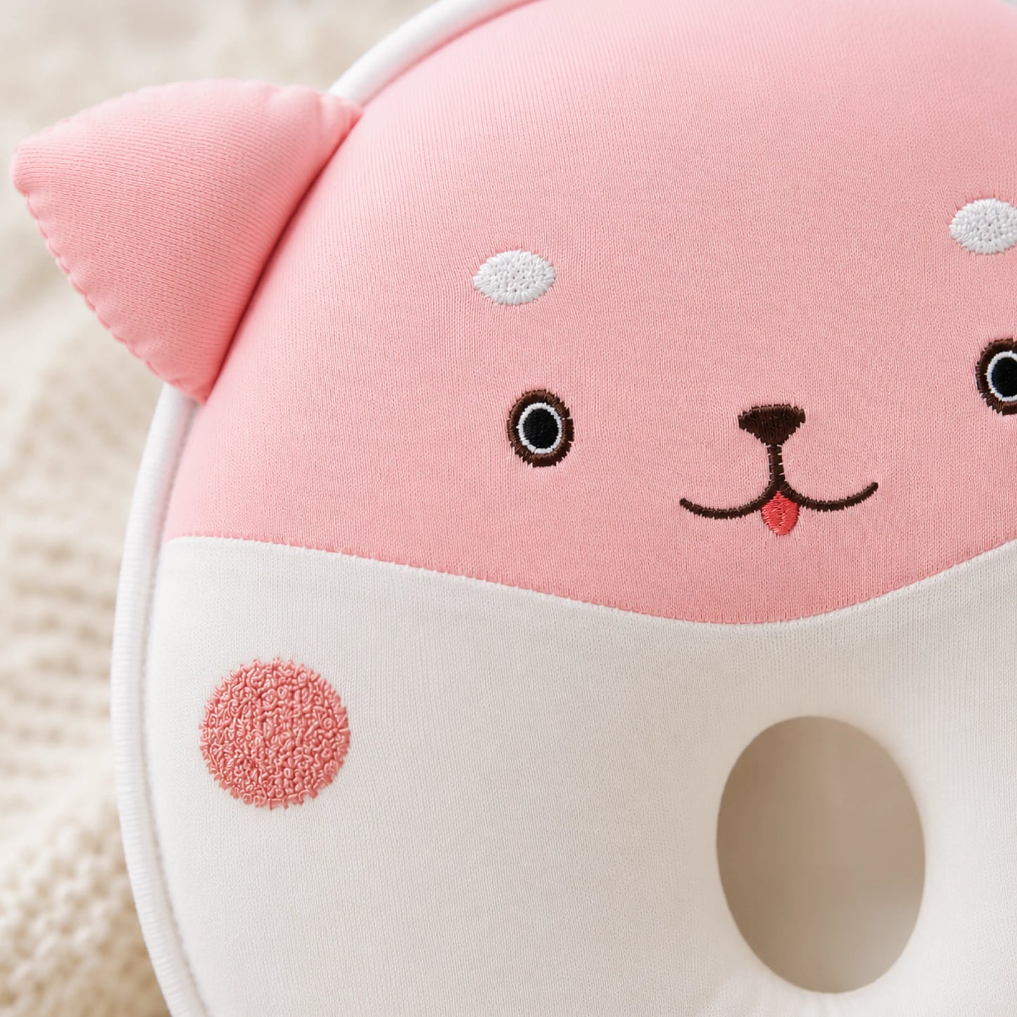 Pink Cat Design Baby Head Shaping Pillow – Pack of 1