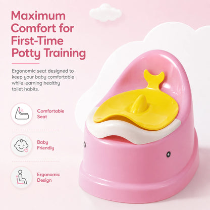 Fish Design Baby Potty Chair with Backrest – Pink