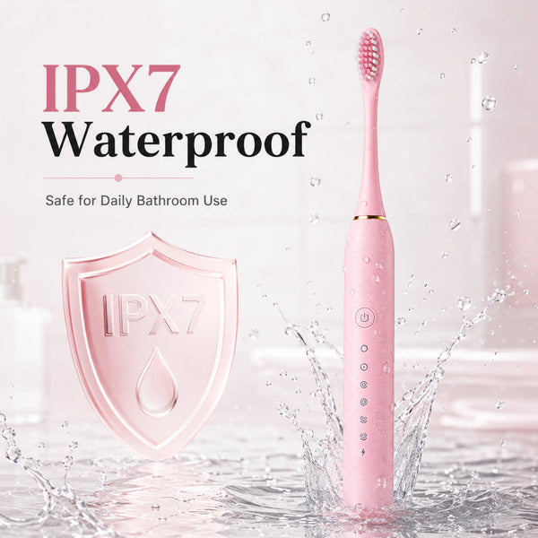 Pink Sonic Electric Toothbrush – Rechargeable & Waterproof – Pack of 1