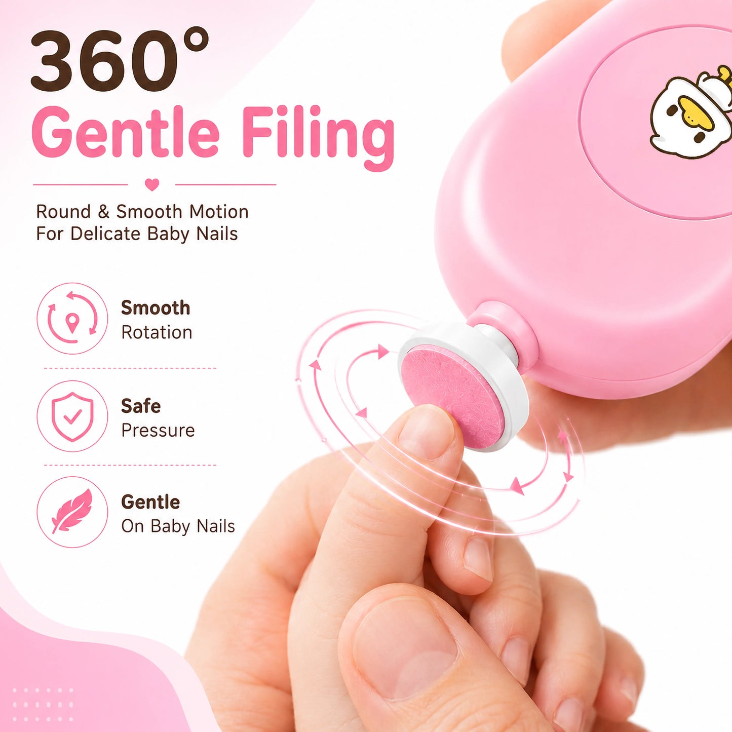 Pink Duck Electric Baby Nail Trimmer – Safe for Newborns