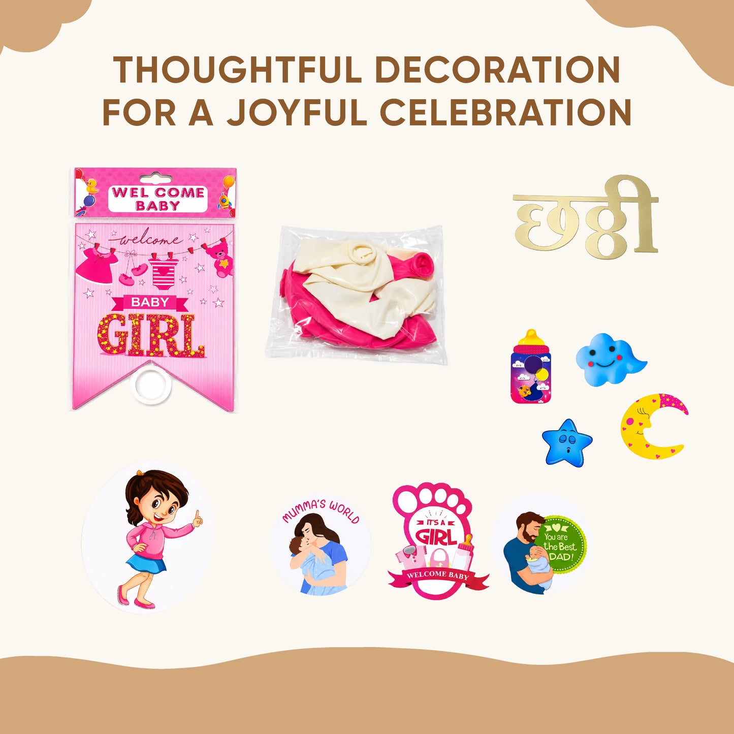 Baby Girl Chhathi Pujan Dress Set – Pink
