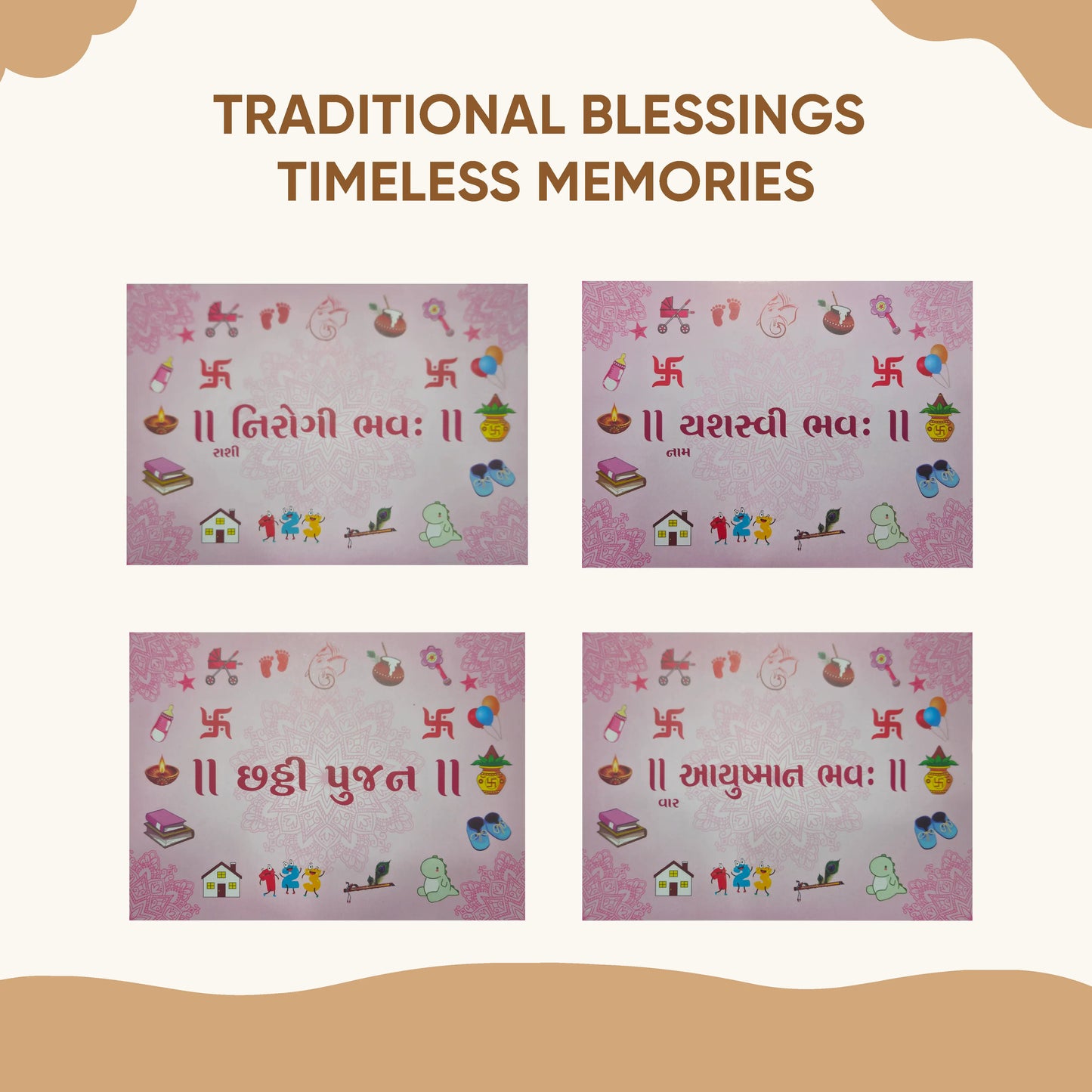 Baby Girl Chhathi Pujan Dress Set – Pink