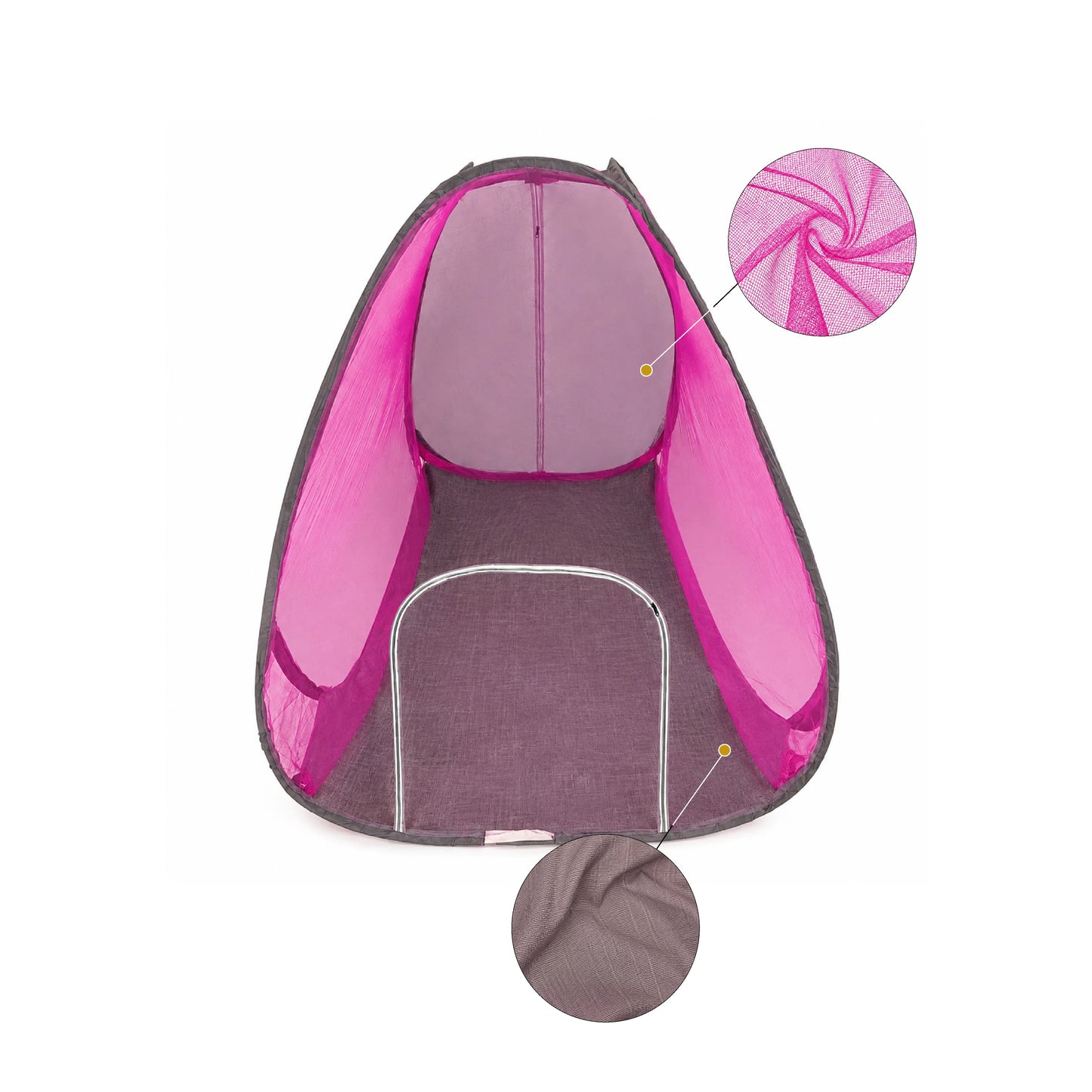 Foldable Pop-Up Mosquito Net Tent – Pink & Brown