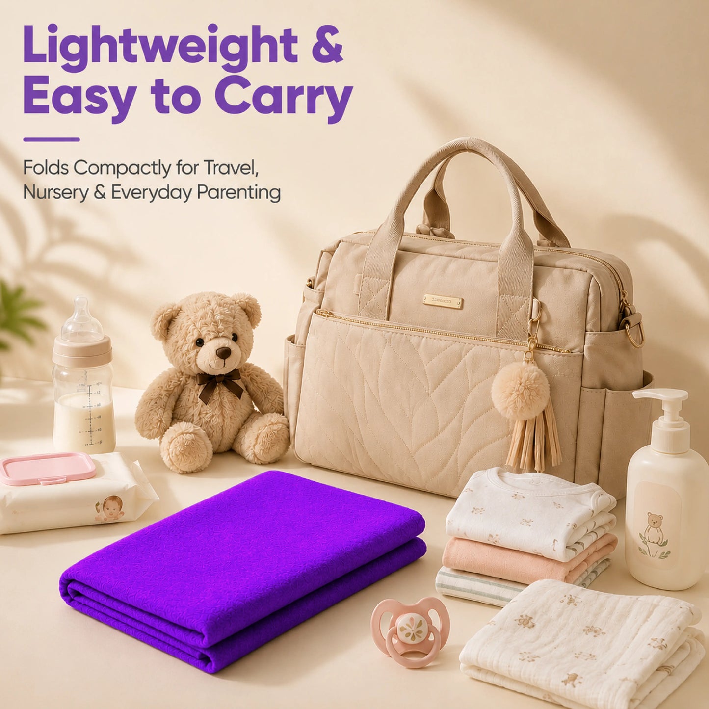 Purple Multipurpose Baby Dry Sheet – Waterproof Bed Protector Mat