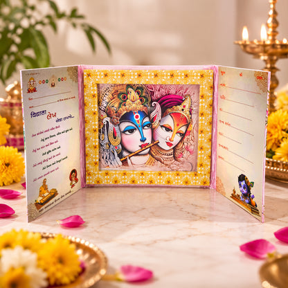 Vidhaata Lekh Baby Birth Record Book | Traditional Newborn Birth Details & Blessing Book with Radha Krishna Design