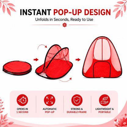 Foldable Pop-Up Mosquito Net Tent –Red