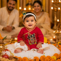 Baby Boy Shree Nathji Ethnic Outfit Set – Red
